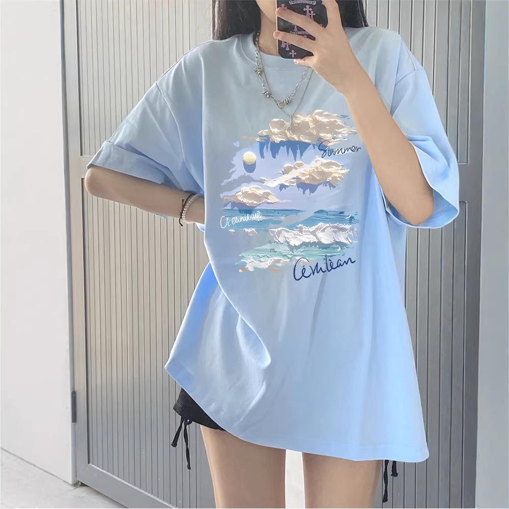 

Women s Plus Size Loose Short Sleeve T-shirt - 2026 Summer Fashion Medium Length Top M [80-100 Jin]