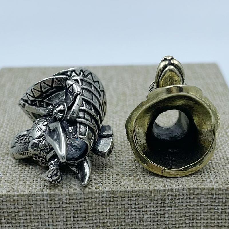 Ancient Egypt Death God Jackal Head Brass Edc Knife Beads Diy Paracord Woven Lanyard Pendants Jewelry Outdoor Accessories