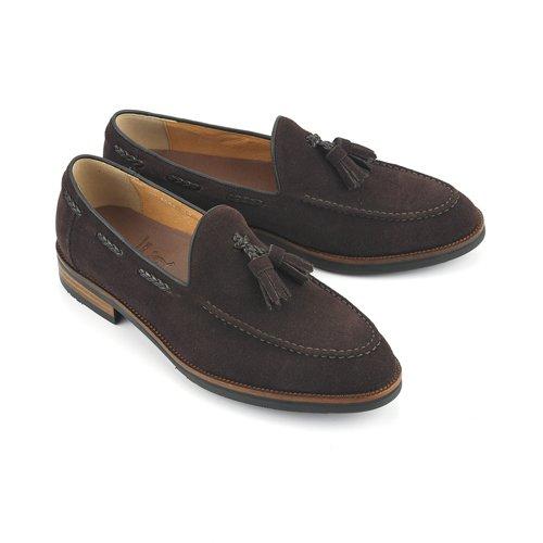 Roshoeman 9006 New Daenggi Tassel Loafers Dark Brown Suede