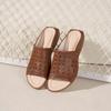 Leather Cool Slippers Women's Summer Wear Retro Hollow Soft Bottom Comfortable Open-toed Casual Slippers