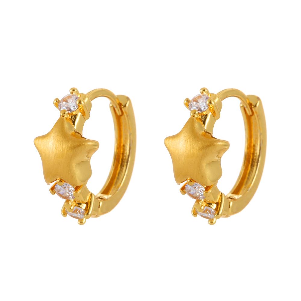Retro Luxury Geometric C-shaped Star Zircon Ear Cuff Earring