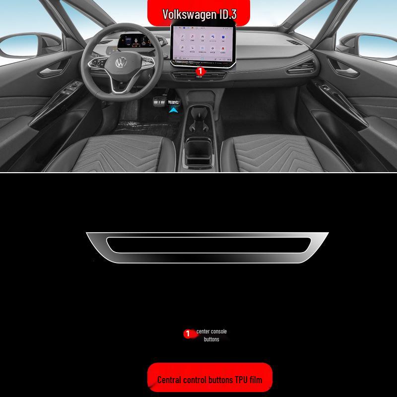 Volkswagen ID3 Center Console Protection Film: Fits 26 Models, Includes Navigation Screen Tempered Glass.