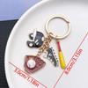 Bold Red Drip Oil Baseball Glove & Shoe Keychain - Sporty Bag Pendant for Men & Women
