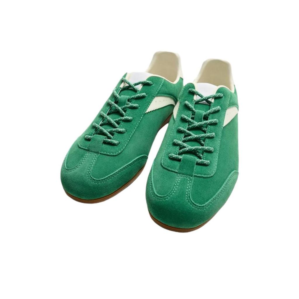 Zara Leather Versatile Low-Top Casual Shoes Men sneakers Green 2253620500