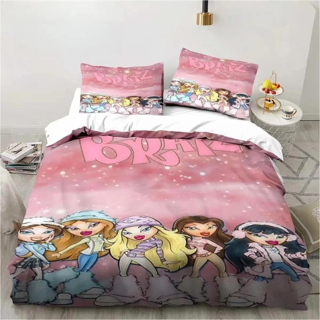 Cartoon B-Bratz 3D-Druck Kawaii Mädchen Bettwäscheset Einzelbett Twin Full Queen King Size Bettset Erwachsene Kind Mädchen Schlafzimmer Bettwäsche Geschenk