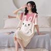 Plus Size Cute Cartoon Women’s Summer Sleep Dress - Loose Fit, Short Sleeve, Korean Style