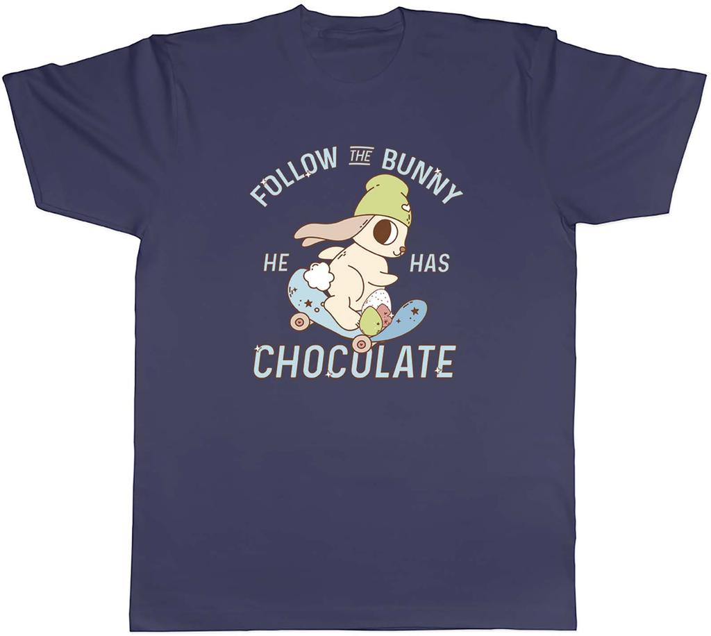 Follow the Easter Bunny Unisexs TShirt He Has Chocolate Eggs Skating Skater Tee