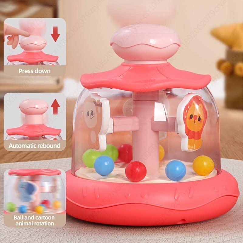 Non-Toxic Interactive Educational Dome Toy With Elephant Design Press & Spin Fun For Kids Perfect Birthday Or Christmas Gift