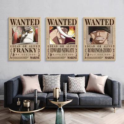 One Piece Canvas Paintings Luffy Japanese Anime Plakát Bounty Picture and Print Domácí dekorace do obývacího pokoje Dětské dárky Dekorace Bez rámu