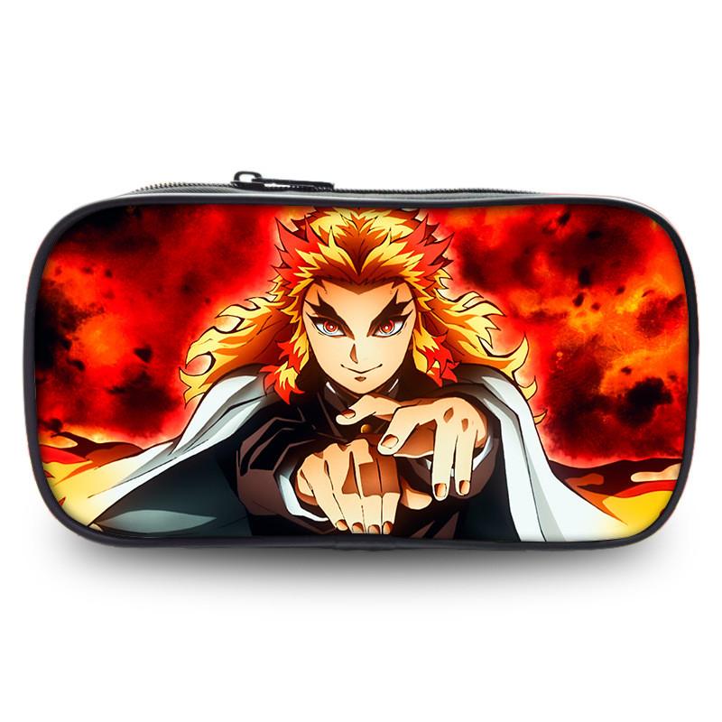 Spacious Oxford Demon Slayer Pencil Case For Students With Casual Style
