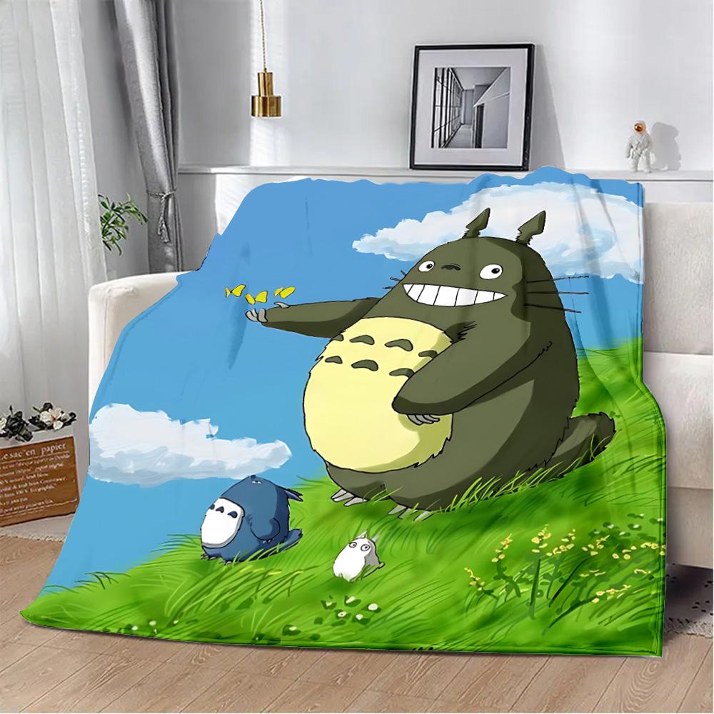 Hot Anime Cartoon Printed Blanket Picnic Blankets Warm Blanket Soft and Comfortable T-TotoroS Blanket Home Travel Birthday