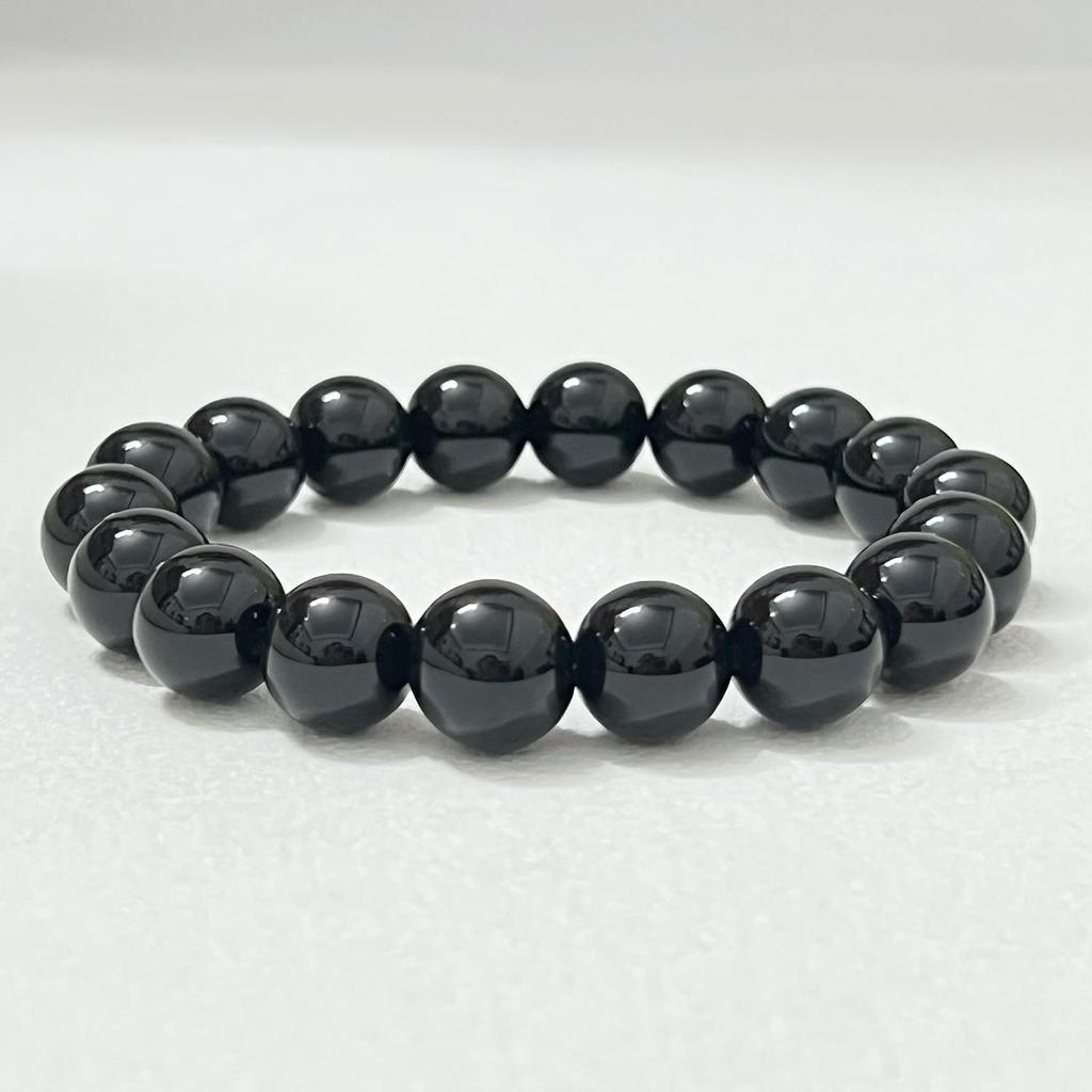 Men’s Agate Beaded Bracelet Natural Stone 12mm Round Beads Stretch Bangle Semi-Precious Gemstone DIY Jewelry Gifts