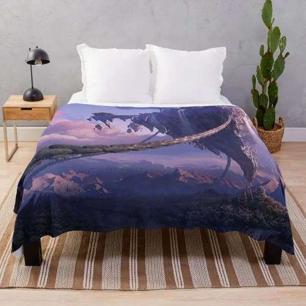 Scenery Flannel Throw Blanket Mountain Cloud Snow Beautiful Landscape Blanket For Boys Girls Gifts King Queen Size Lightweight