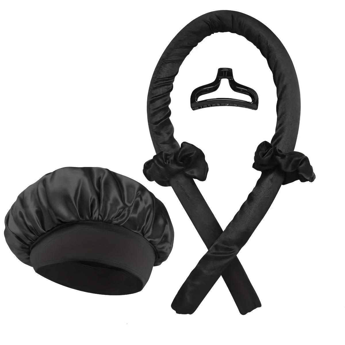 

Женский набор из щипцов для завивки волос без нагрева и атласной шапочки для сна с повязкой на голову без нагрева, зажимами-крабами и кольцами для всех типов волос