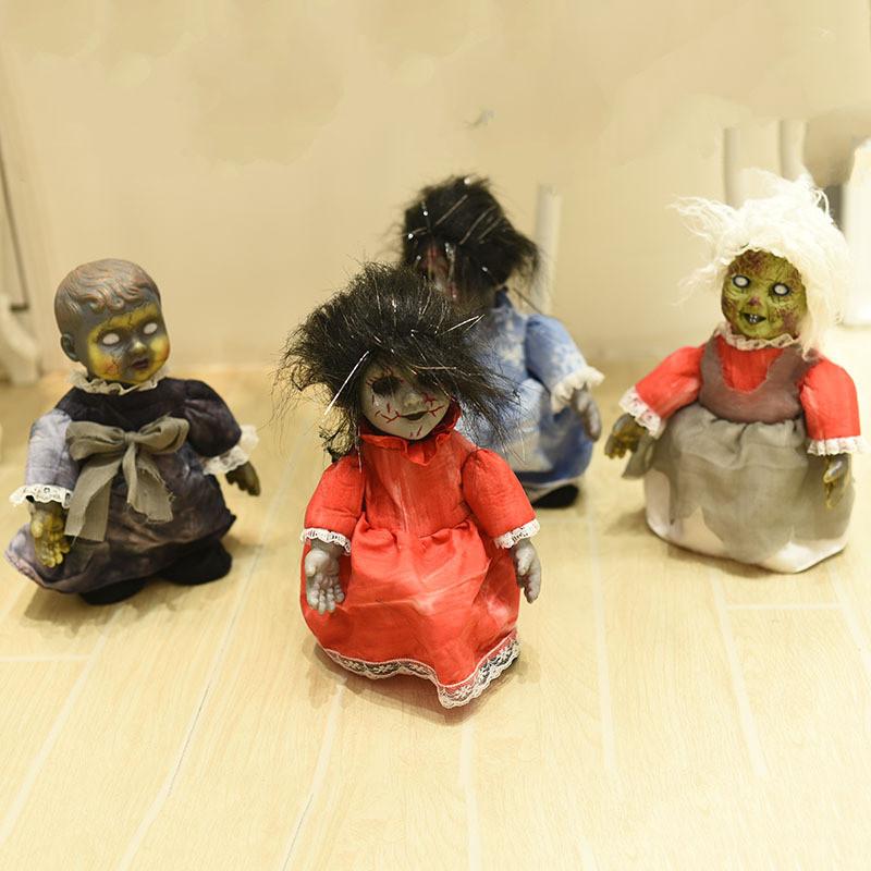 Frightening Electric Walking Ghost Doll For Halloween Creepy Decorations With Realistic Features