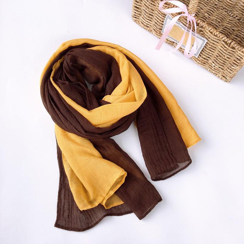 Japanese Autumn and Winter Versatile Splicing Cotton Scarf Winter Warm Shawl Scarf  Large-sized Two-tone Scarves 75*190cm