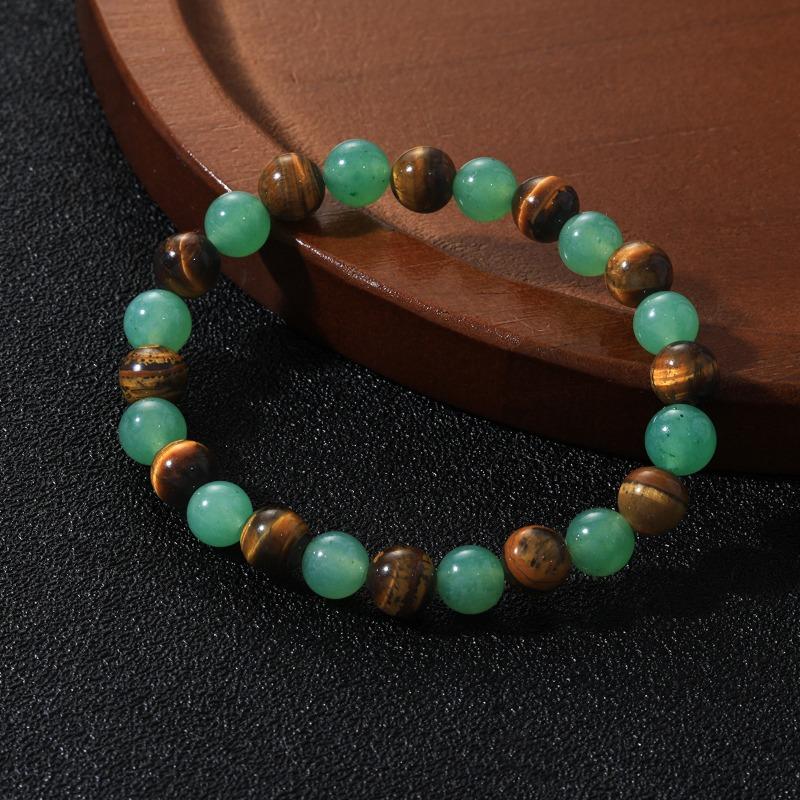 Tiger's Eye Stone Green Bracelet Women's Jewelry Handmade Beaded Bracelet with Hanfu
