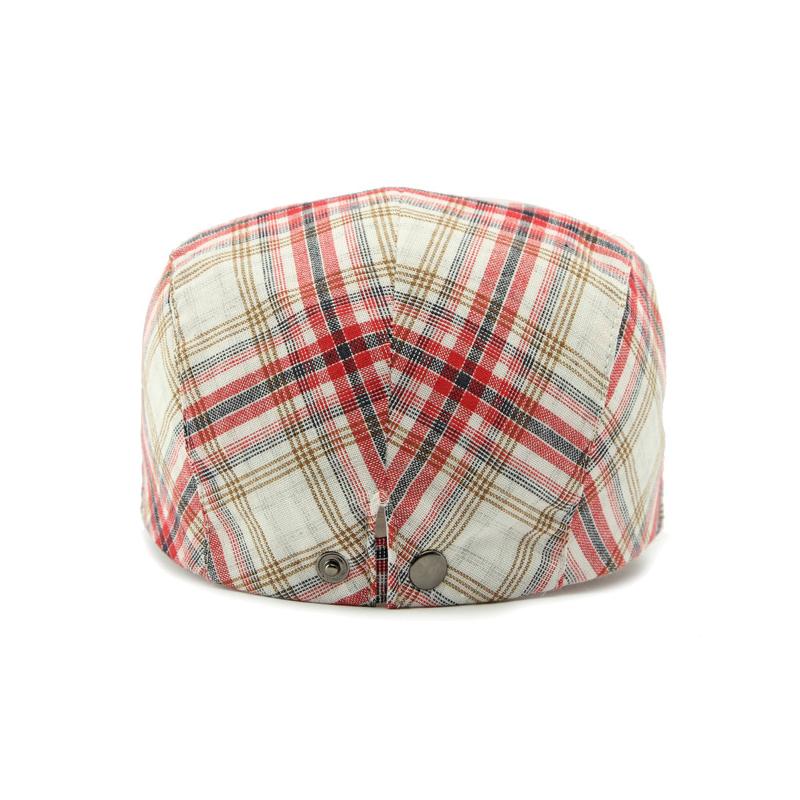 Spring Summer Thin Plaid Beret Women's British Retro Paintsman's Cap Forward Cap Men's Peaked Cap