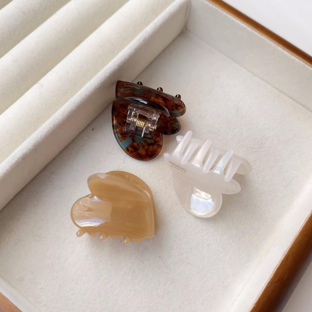 Y2K Mini Hair Claw Acetic Acid Acetate Hair Clips Cute Love Heart Hair Claw  Girls