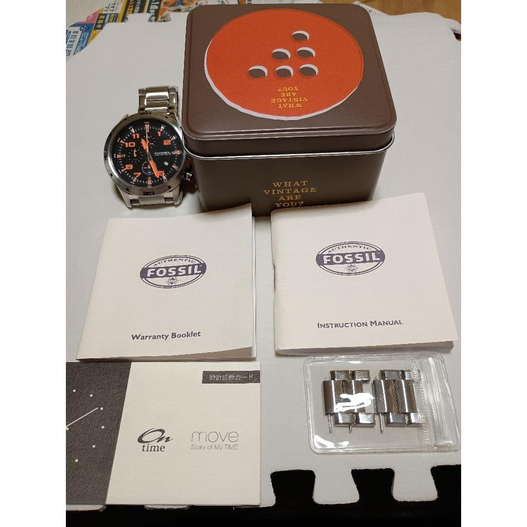 Used FOSSIL blue wristwatch quartz chronograph