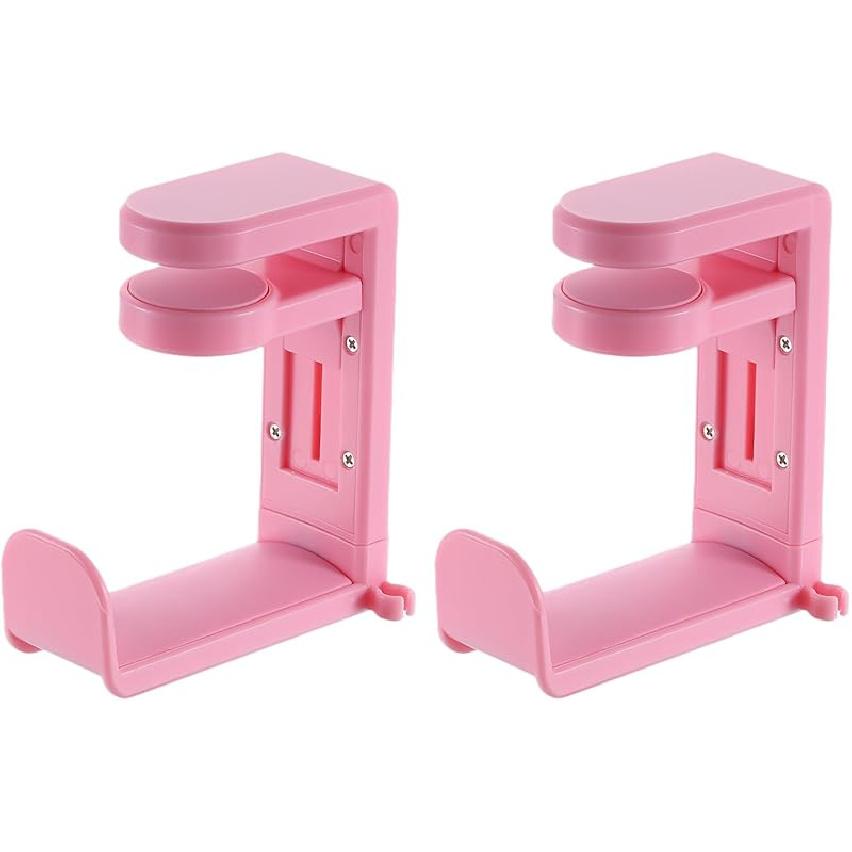 

HARFINGTON 2 шт. Держатель для наушников, регулируемый на 360 градусов зажим, настольный крючок, диапазон зажима 0,39 -1,65 , подставка для игровых наушников для ПК розовый