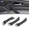 3pcs 2RHD&1LHD Car Interior Door Handle Cover Hand Sewing Black Suede Leather Trim Cover For BMW 3 Series E90 E91 325 330