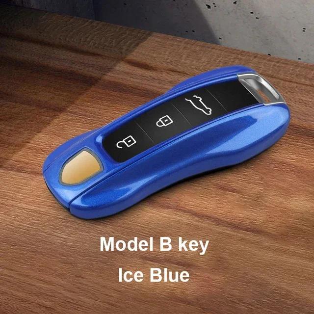 AABKV1 Solid Color ABS Car Key Case Cover Accessories For Porsche Panamera 2017 Cayenne 2018 2019 911 2020 2021 2022 2023 2024 Taycan