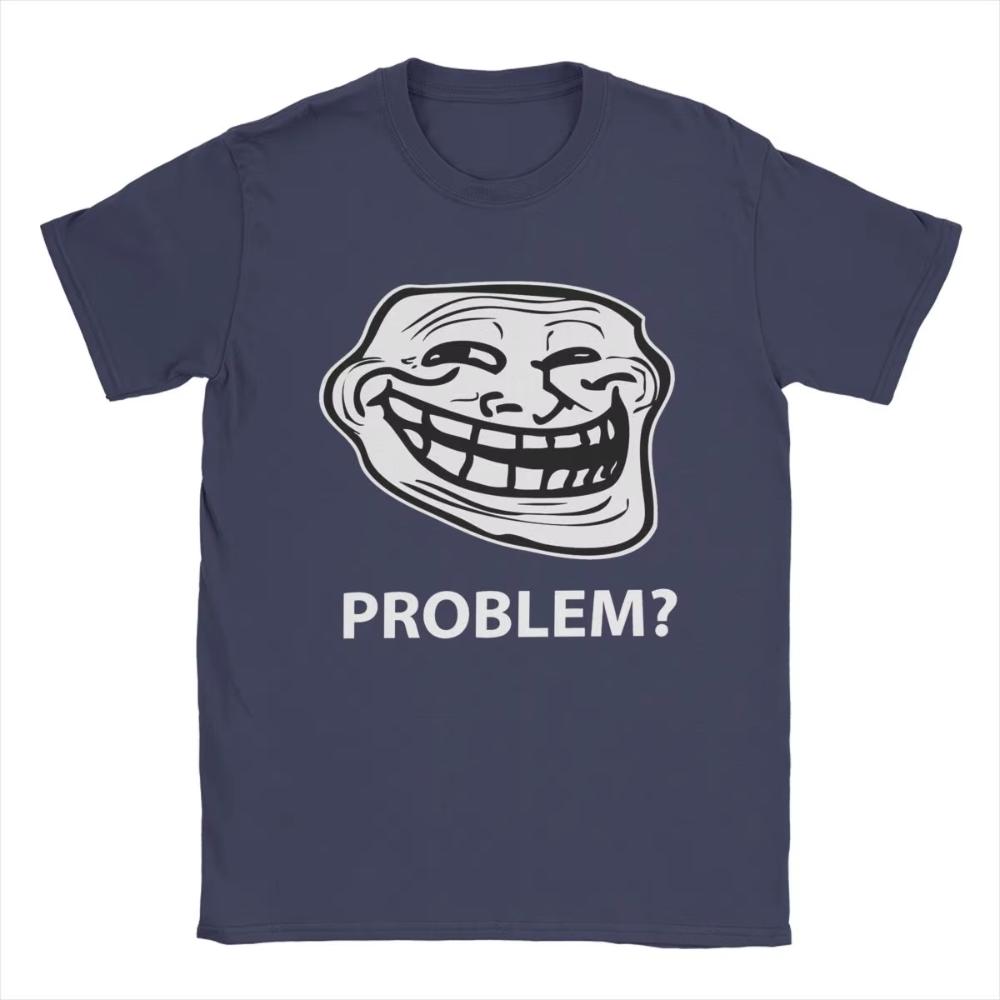 Trollface Meme Rage Comic Funny Troll Joke Internet Cotton TShirt Unisexs Women Cotton Tees Short Sleeve T Shirts Unique Clothing