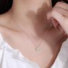 Sterling Silver Heart & Diamond Inlaid Pendant Necklace - Women's Luxurious Clavicle Chain Choker.