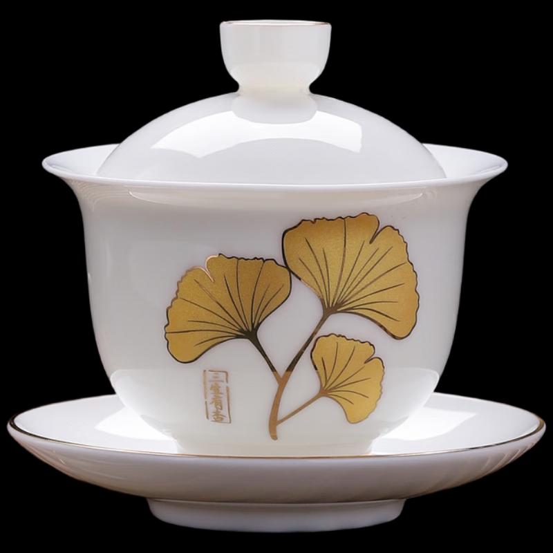 

Фарфоровый Саньцай Гайвань с глазурью цвета бараньего жира