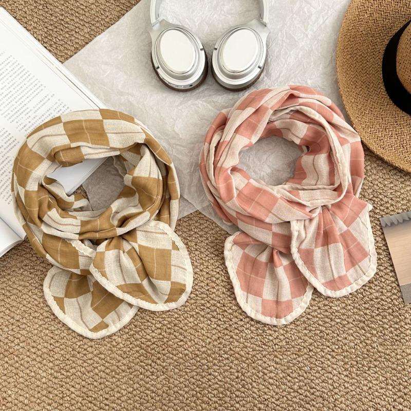 Scarf atmosphere winter versatile diamond long student warm double-sided knitted scarf shawl