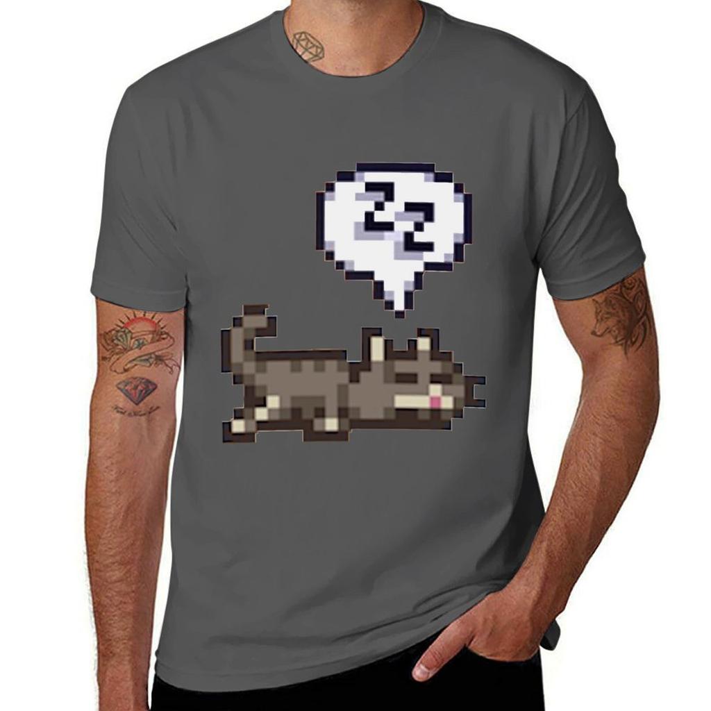 Stardew Valley Sleeping Cat Sploot TShirt cotton t shirt pack anime t shirts for Unisex t shirts for Unisex cotton soft TShirt