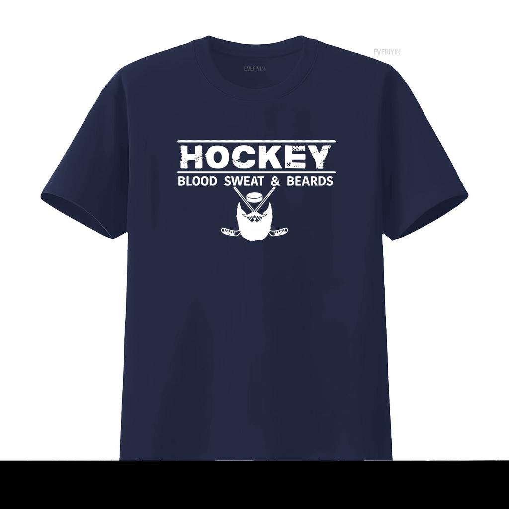 Herren Eishockey Blut Schweiß Bärte Sportfan Eis Tor Team Cooles Design Rundhals T-Shirt vintage Gewaschen Atmungsaktiv Weich Vielseitig
