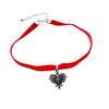Gothic Halloween Heart Choker with Thorns, Velvet Rose, & Cross Pendant