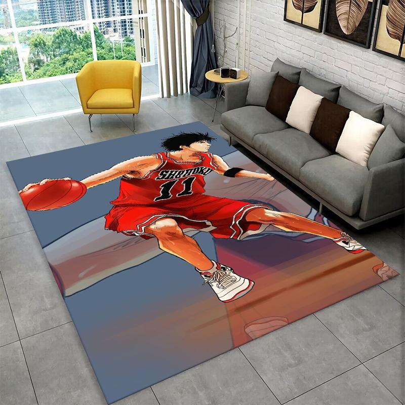 

Retro Slam Dunk Basketball Anime Cartoon Carpet Rug for Bedroom Living Room Sofa Playroom Doormat Home Decor,Area Rug Non-slip 40x60cm