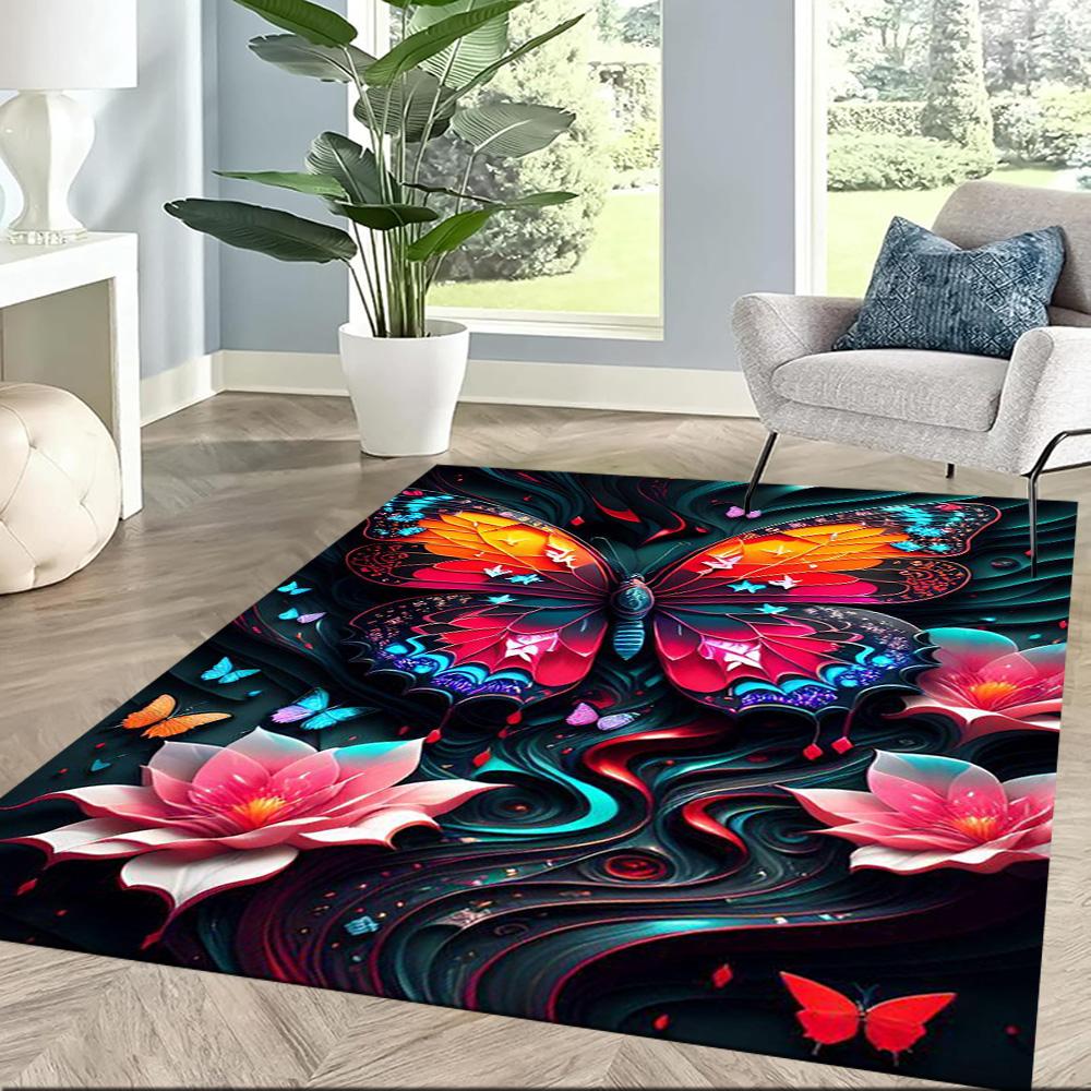 Butterfly Dream Catcher Floor Mat Design for Dining Room Balcony Entryway Dormitory Anti-slip Rug Office Home Decor Wedding Party Gift