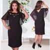 Damska Modna Sukienka Plus Size 6XL z Wycięciami, Krótkim Rękawem, Jednokolorowa, Dla Swobodnego Stylu**