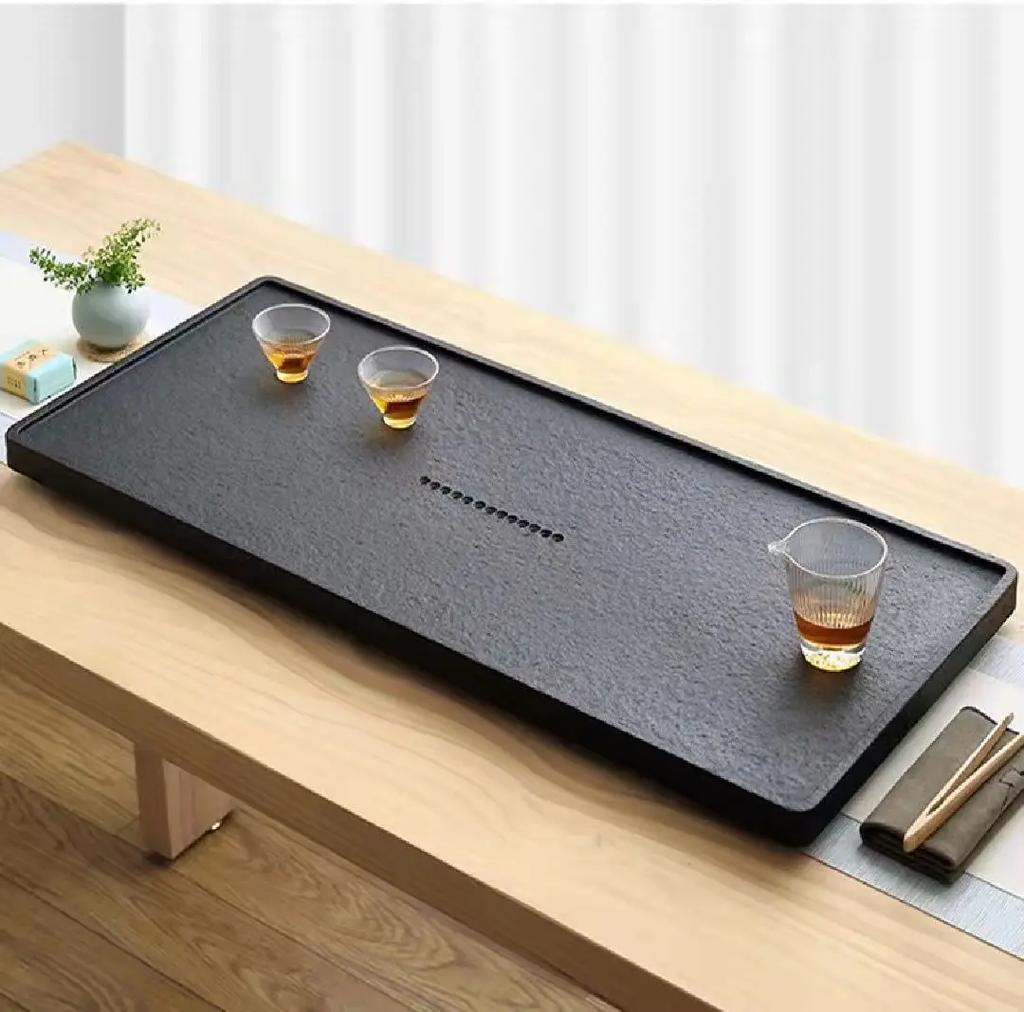 Drawer Water Storage Tray Natural Simple Household Dry Foam Black Stone Tea Table Whole Block Teaware Kitchen Dining Bar Home