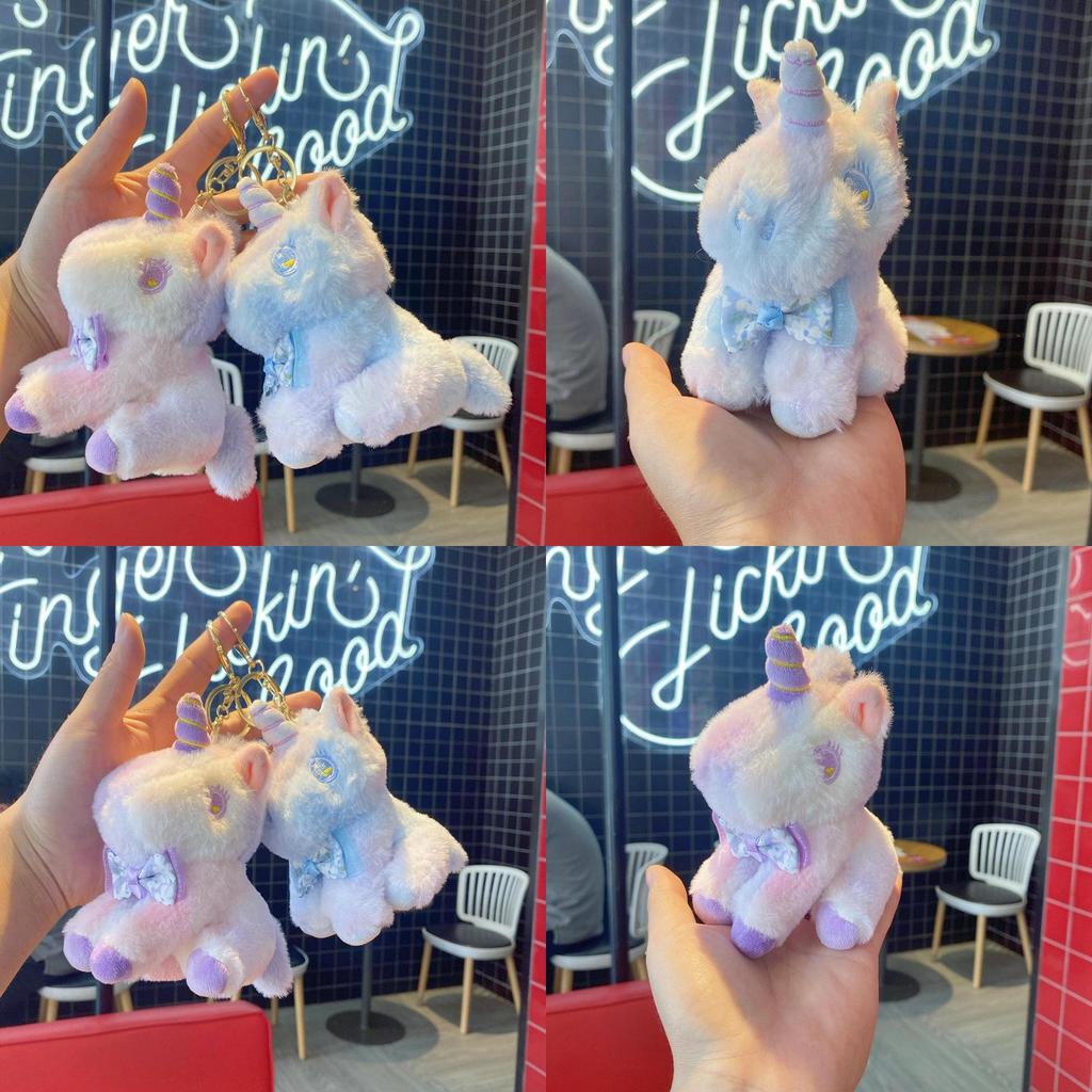 Unicorn Plush Keychain With Bow Decoration And Bright Colors For Kids And Collectors
