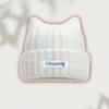 Cat Ear Beanie for Women Winter Warm Ear Protection Hat Solid Color Crochet Bonnet Sweet Girl Knit Pullover Cap Skullcaps