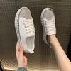 Fashion Luxury Silver Women's Shoes Women's Flat Shoes Designer Thick Sole Women's Sneakers Anti-Slip Casual Sneakers