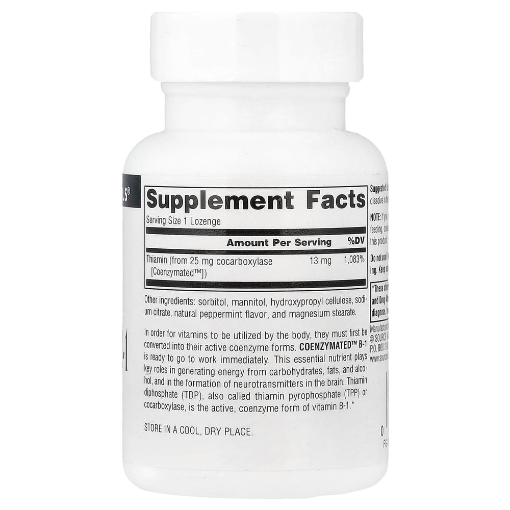 Source Naturals Coenzymated B-1 Lozenges, 60 Tablets