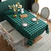 Amazon Yarn-Dyed Polyester-Cotton Festive Christmas Decorative Tablecloth Red And Green Plaid Coffee Table Tablecloth Table Cloth
