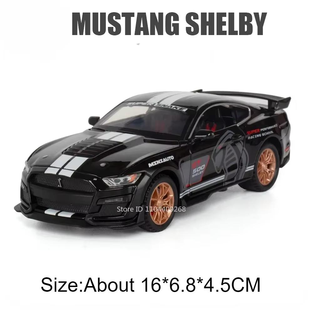 Scale 1:32 Shelby GT500 Cobra Model Car Toy Alloy Diecast Wheel Suspension Fine Details Supercar Models Sound Light Gifts