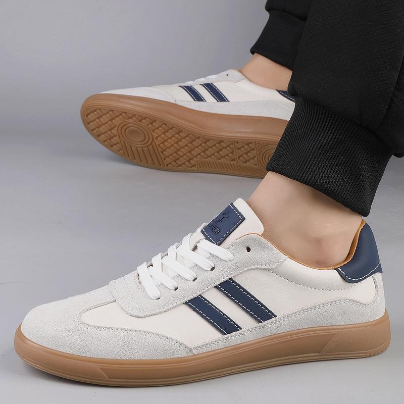 Sneakers in Pelle di Alta Qualità Scarpe da Ginnastica da Uomo Classiche Casual Scarpe Sportive da Uomo Sneaker Piatte da Esterno Antiscivolo Scarpe da Skateboard da Uomo