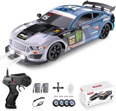 Remote Control Car 1/16 2.4GHz 4WD RC Drift Car, Rechargeable 18KM/H+ High Speed RC Cars Racing Car with Spray, Cool Lights