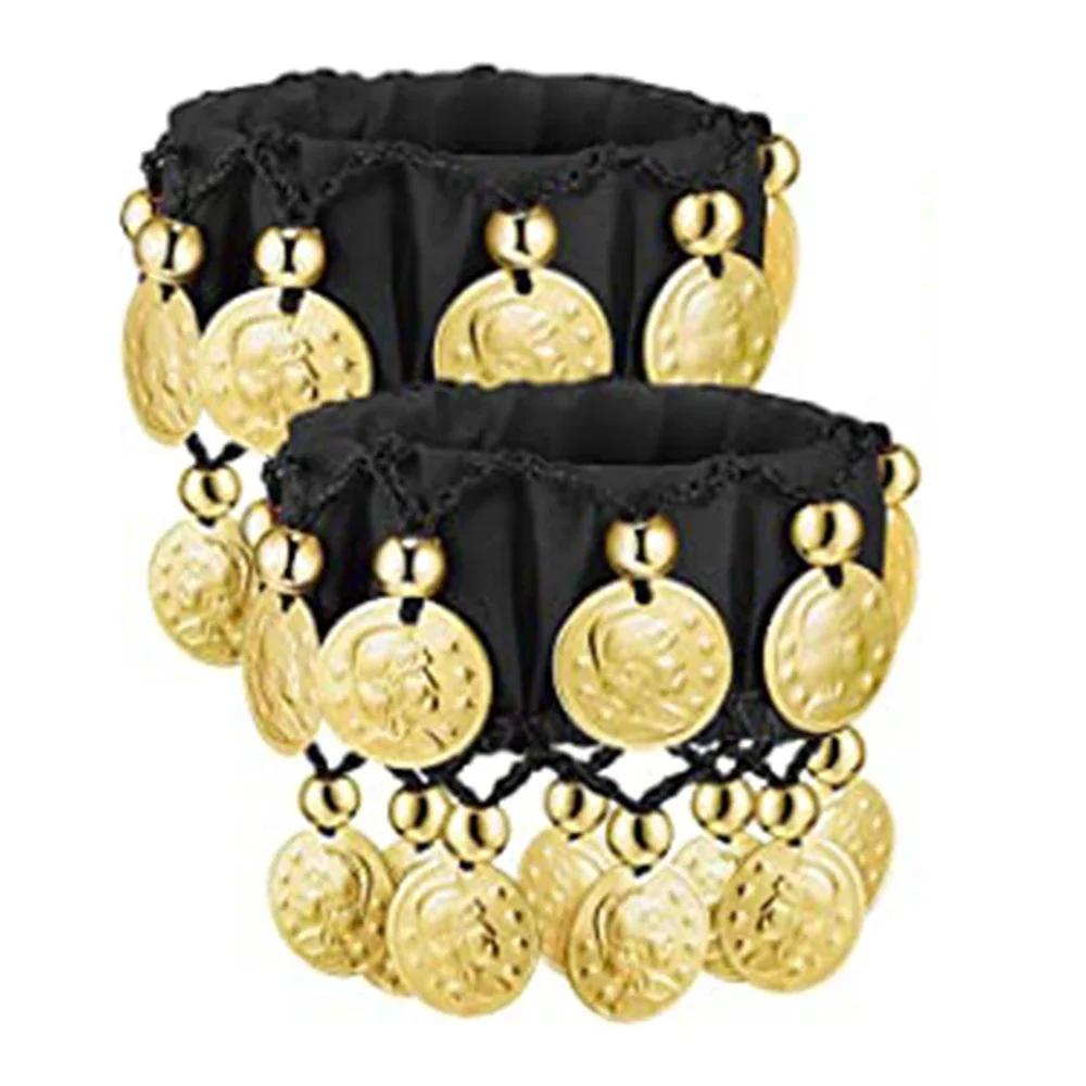 A Pair Of Bracelets Performance Costumes Props and Accessories Indian Belly Dance Bracelets Wrist Ankle Cuffs Bracelets Women