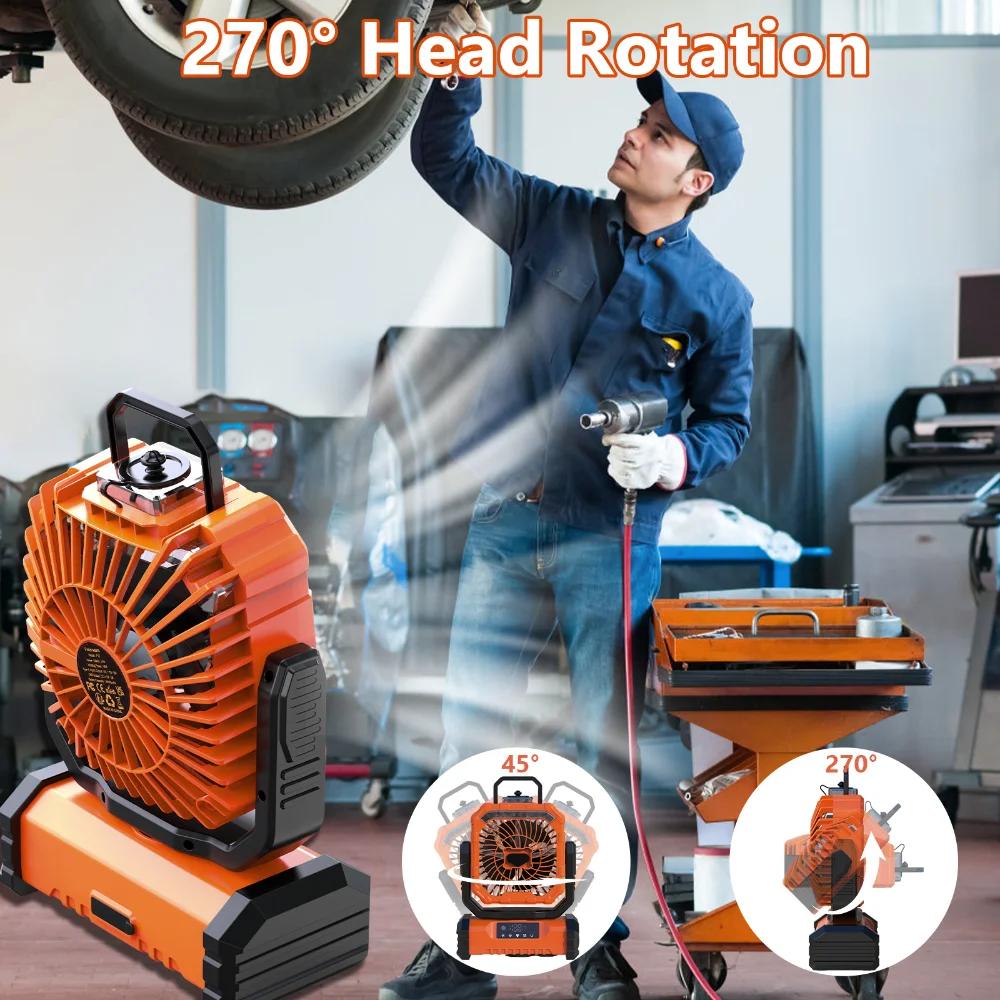 20000mAh Portable Spray Camping Fan Rechargeable,Battery Powered Fan with LED Lantern for Fishing, Garden Barbecue and Trave