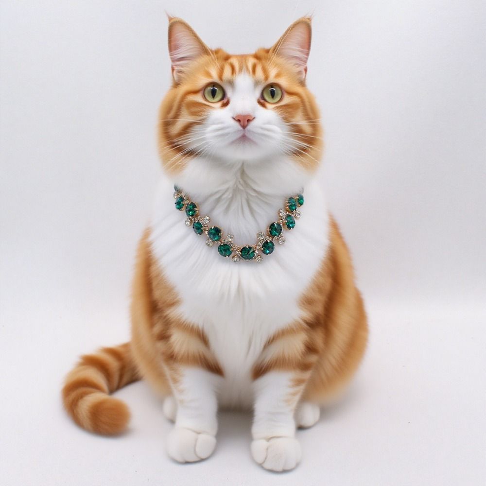 Adjustable Pet Necklace Stainless Steel Diamond Collar Luxury Cat Collar Wedding Photography