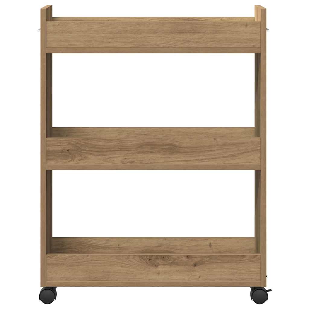 Cabinet with Wheels Artisan Oak 60 x 22 x 79 cm